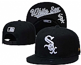 White Sox Team White Logo Black Adjustable Hat GS,baseball caps,new era cap wholesale,wholesale hats